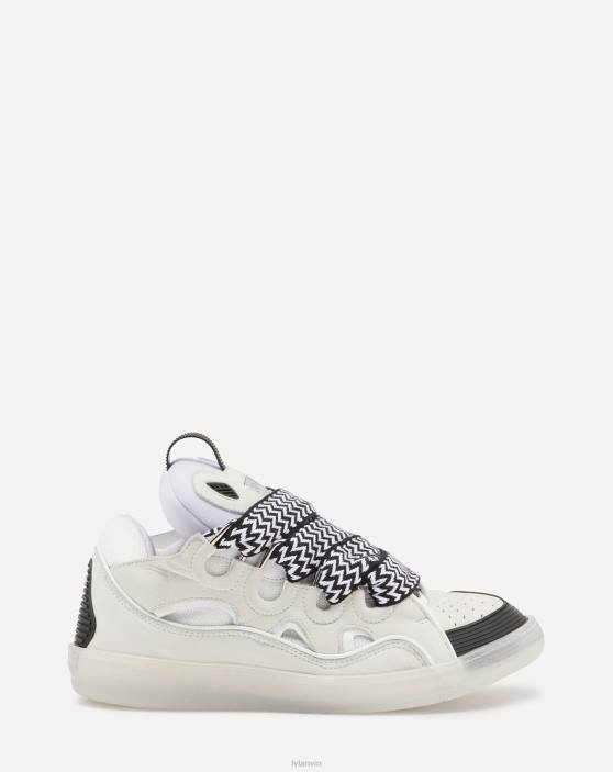 Lanvin vīriešiem ādas apmales kedas 40LF414 kurpes balts