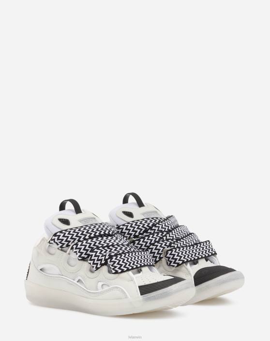 Lanvin vīriešiem ādas apmales kedas 40LF414 kurpes balts