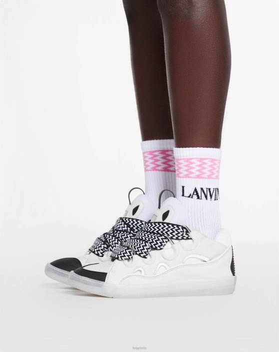 Lanvin vīriešiem ādas apmales kedas 40LF414 kurpes balts