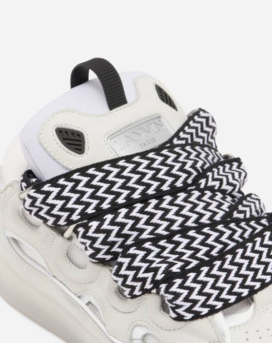 Lanvin vīriešiem ādas apmales kedas 40LF414 kurpes balts