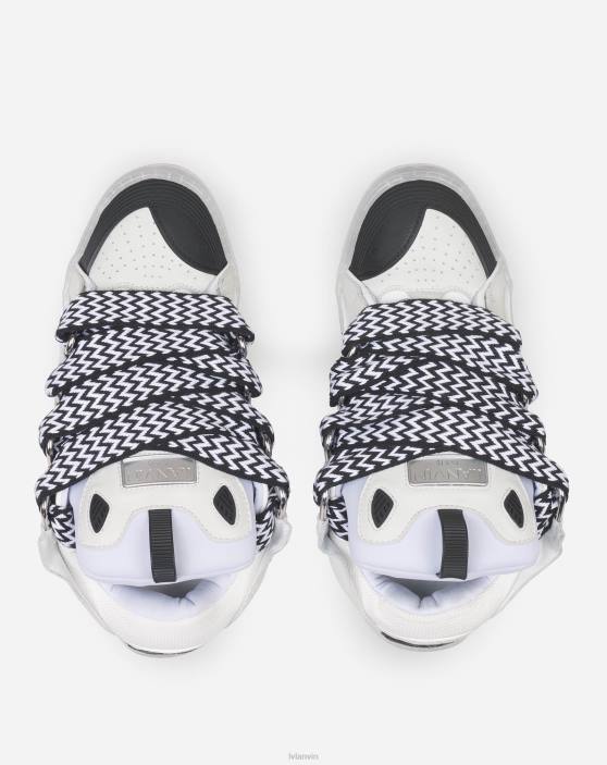 Lanvin vīriešiem ādas apmales kedas 40LF414 kurpes balts