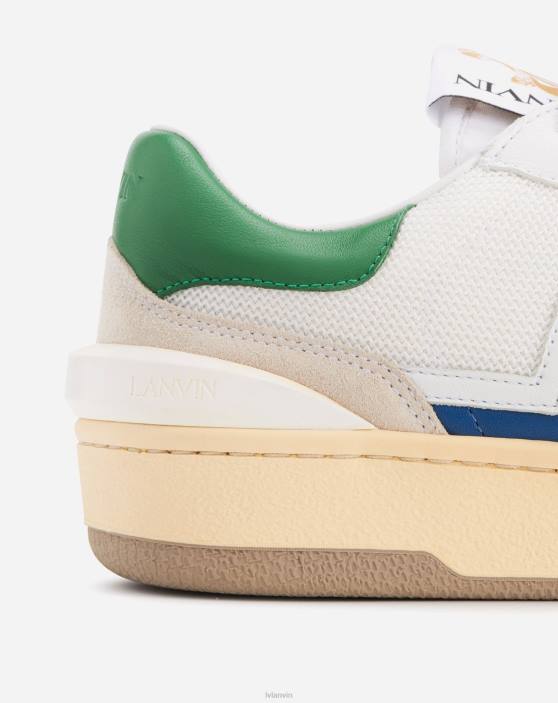 Lanvin vīriešiem ādas māla kedas ar zemu augšdaļu 40LF444 kurpes balts/zils