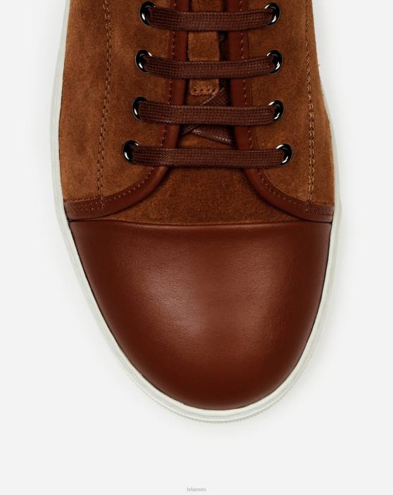 Lanvin vīriešiem db1 ādas un zamšādas kedas 40LF448 kurpes brūns