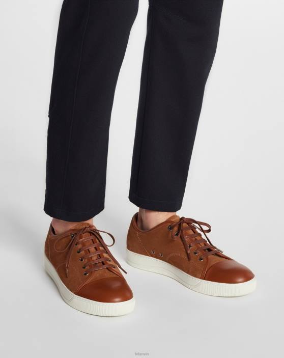 Lanvin vīriešiem db1 ādas un zamšādas kedas 40LF448 kurpes brūns