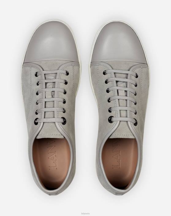 Lanvin vīriešiem db1 ādas un zamšādas kedas 40LF452 kurpes pelēks