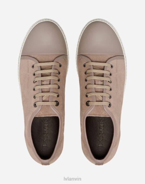 Lanvin vīriešiem db1 zamšādas un ādas kedas 40LF419 kurpes bēšs