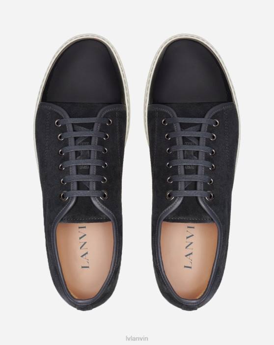 Lanvin vīriešiem db1 zamšādas un lakādas kedas 40LF451 kurpes pelēks