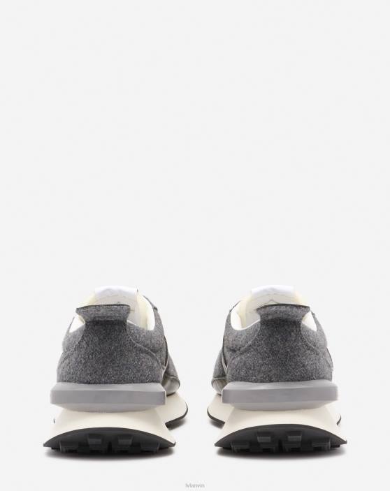 Lanvin vīriešiem filca bumpr kedas 40LF438 kurpes tumši pelēks