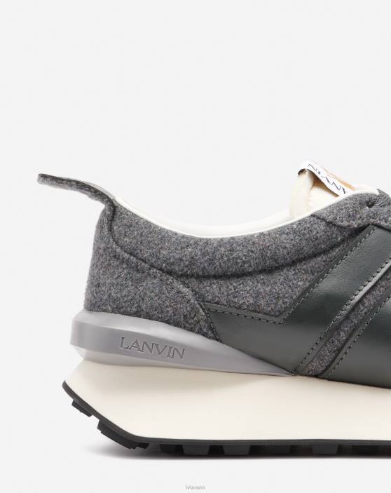 Lanvin vīriešiem filca bumpr kedas 40LF438 kurpes tumši pelēks