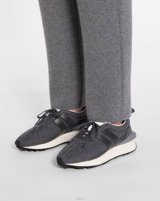 Lanvin vīriešiem filca bumpr kedas 40LF438 kurpes tumši pelēks