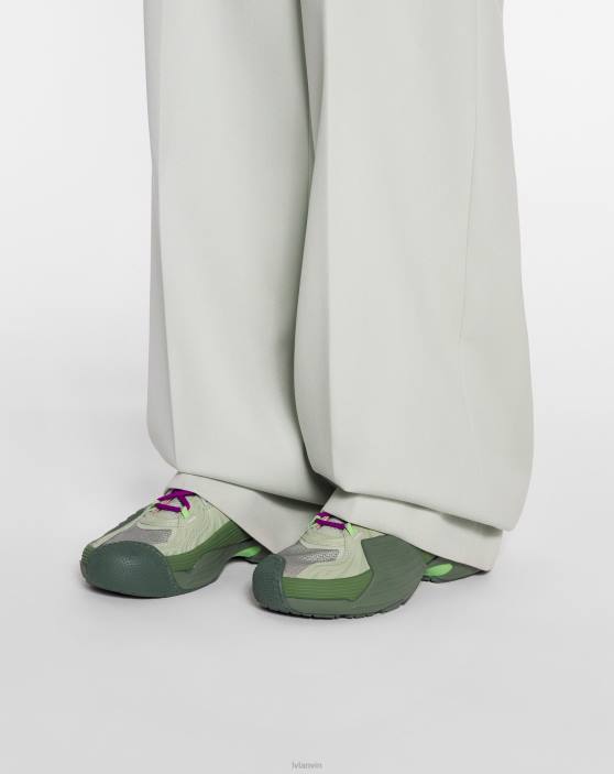 Lanvin vīriešiem sieta flash-x kedas 40LF426 kurpes haki / salvija