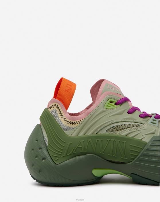 Lanvin vīriešiem sieta flash-x kedas 40LF426 kurpes haki / salvija