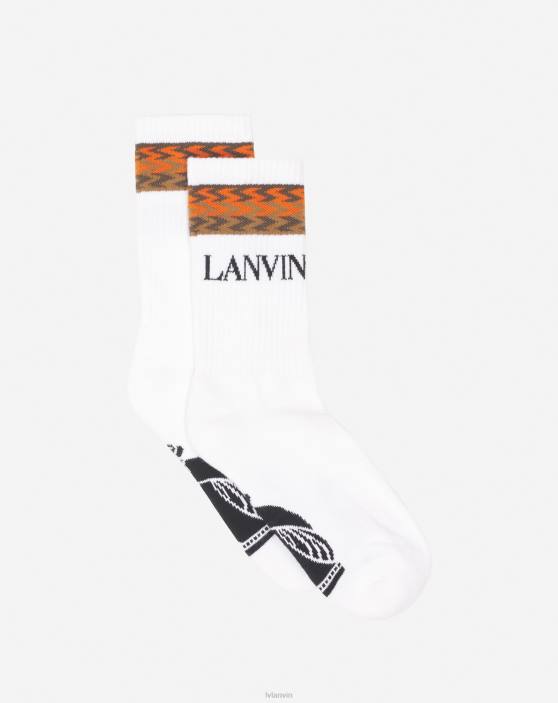 Lanvin vīriešiem zeķes 40LF567 Piederumi balts/gaiši brūns